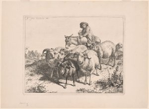Plaat 9, uit De set van 12 pastorale scènes door Francesco Londonio