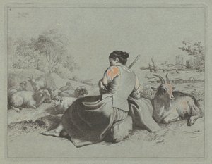 Zittende herderin, 1762 door Francesco Londonio