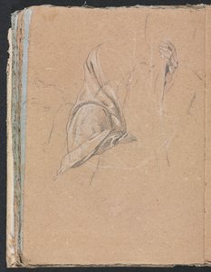Verona Schetsboek: Draperiestudie met linkerhand pagina 56, 1760 door Francesco Lorenzi