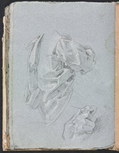 Verona Schetsboek: Draperiestudie met linkerhand pagina 86, 1760 door Francesco Lorenzi