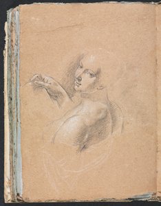 Verona Schetsboek: Vrouwelijk naakt kijkt over linkerschouder pagina 74, 1760