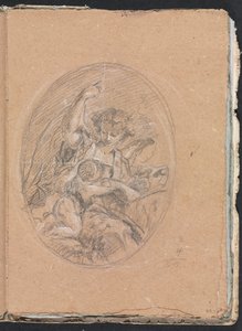 Verona Schetsboek: Figuur met kind in rondel (pagina 67)