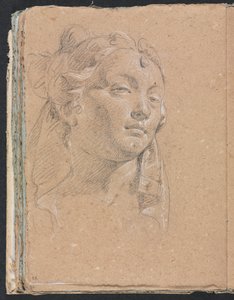 Verona Schetsboek: Hoofd van een vrouw pagina 58, 1760 door Francesco Lorenzi