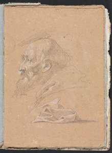 Verona Schetsboek: Monnik in profiel met draperie pagina 87, 1760