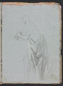 Verona schetsboek: Staande man met draperie pagina 19, 1760 door Francesco Lorenzi