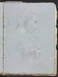 Verona Schetsboek: Twee hoofden (pagina 85) door Francesco Lorenzi