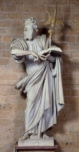 Sint Thaddeus, marmeren beeldhouwwerk door Francesco Mochi, Museum van Kathedraalwerken, Orvieto, Italië