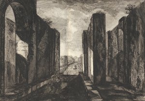 Uitzicht op het interieur van de stad Pompeii, uit Antiquités de Pompeïa, tome premier, Ant...