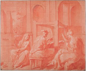 Alcytoe und ihre Schwestern door Francesco Primaticcio
