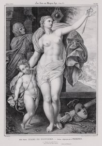 Allegorische schilderij van Diane de Poitiers, minnares van koning Hendrik II van Frankrijk