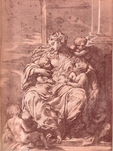 Liefdadigheid, 16e eeuw door Francesco Primaticcio