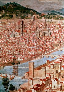 Pianta della Catena (detail van een kaart van de stad Florence)