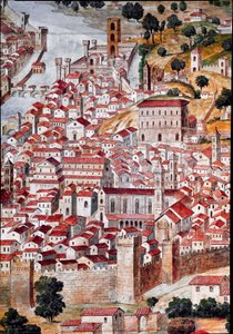 Pianta della Catena. Detail van een kaart van de stad Florence genaamd 