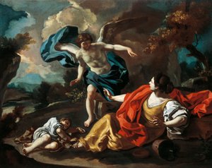 Hagar en Ismaël door Francesco Solimena