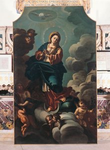 Onbevlekte Ontvangenis, schilderij op doek toegeschreven aan Francesco Solimena (1657-1747), Kathedraal van San Pardo, Larino, Molise, Italië