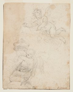 Studie van Twee Putti door Francesco Solimena