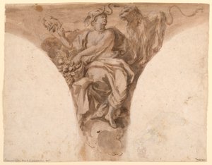 Afrika, Ontwerp voor een Pendentief in de Doophal van Sint-Pieter, Rome