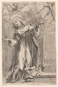 De heilige Catharina van Siena ontvangt de stigmata door Francesco Vanni