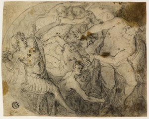 Studie voor Sint-Michiel die Lucifer Verdrijft