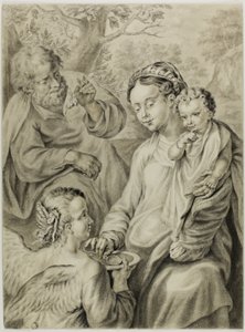 De Rest op de Vlucht naar Egypte, bekend als De Madonna della Pappa door Francesco Vanni