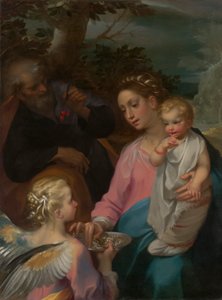 Rust tijdens de vlucht naar Egypte, bekend als de Madonna della Pappa door Francesco Vanni