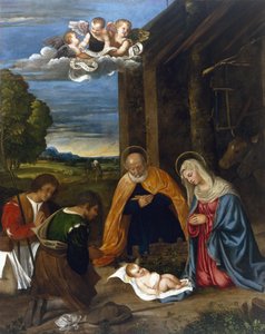 De Geboorte met Herders door Francesco Vecellio