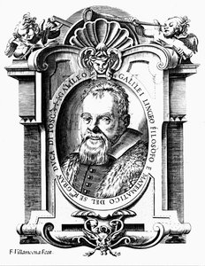Galileo Galilei, Italiaanse astronoom en wiskundige, begin 17e eeuw door Francesco Villamena