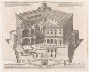 Speculum Romanae Magnificentiae: Farnese Paleis door Francesco Villamena