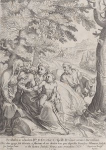 De Rust tijdens de Vlucht naar Egypte, 1597 door Francesco Villamena