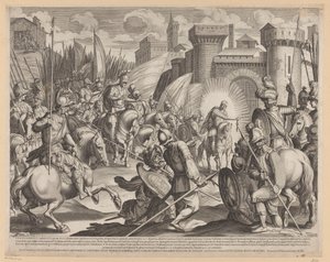 Verovering van Coimbra door Ferdinand I van León door Francesco Villamena