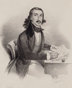 Portret van de zanger en componist Giacinto Marras 1810-1883, 1840 door Francesco Wenzel