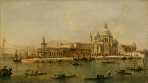 Venetië: De Dogana en Santa Maria della Salute door Francesco circle of Guardi