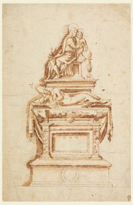 Ontwerp voor een Grafmonument voor een Medici Kardinaal door Francesco da Sangallo