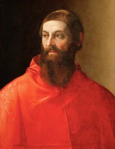 Portret van kardinaal Rodolfo Pio door Francesco de Rossi Salviati