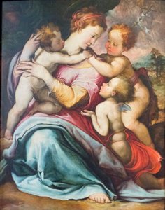 Madonna en Kind, de jonge Johannes en een engel