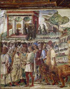 Allegorie van de maand juli, detail (detail) door Francesco del Cossa