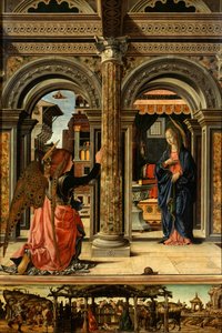 De Annunciatie, 1470-1472 door Francesco del Cossa