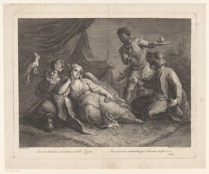Vrouw liggend op een kleed door Francesco del Pedro