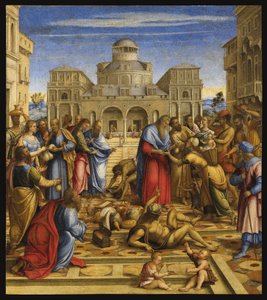 Johannes de Barmhartige in Alexandrië door Francesco di Bernardo de Vecchi Santacroce