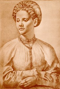 Vrouwelijk portret door Francesco di Cristofano Franciabigio