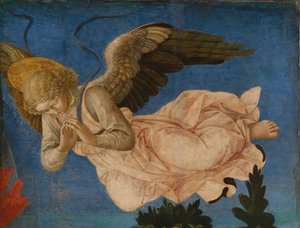 Engelenpaneel van het Pistoia Santa Trinità Altaarstuk door Francesco di Stefano Pesellino