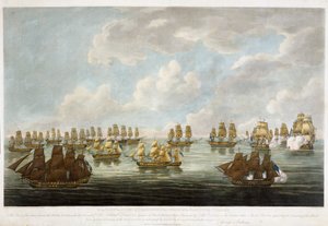 Actie tussen de China Vloot en een Franse eskader op 15 februari 1804 door Francis (after) Sartorius