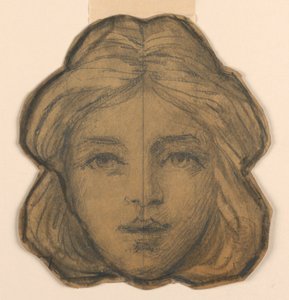 Hoofd van een vrouw (detail) door Francis Augustus Lathrop