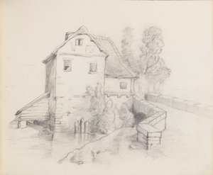 Molenhuis bij een stroom door Francis Augustus Lathrop