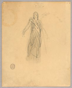 Schets voor Centrale Figuur in de Hemelvaart door Francis Augustus Lathrop