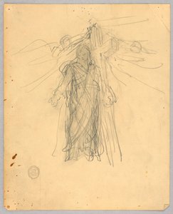 Schets voor centrale figuur in de Hemelvaart door Francis Augustus Lathrop