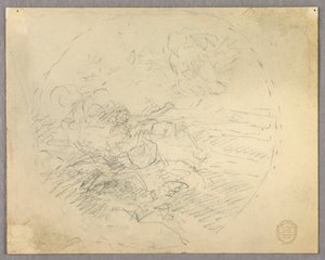Schets van figuren in een cirkel door Francis Augustus Lathrop