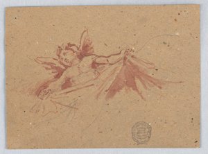 Schets van Putti met Draperie door Francis Augustus Lathrop