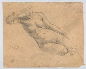 Schets van een vrouwelijke naakt door Francis Augustus Lathrop