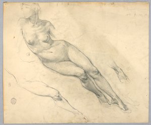 Schets van een vrouwelijke naakt door Francis Augustus Lathrop